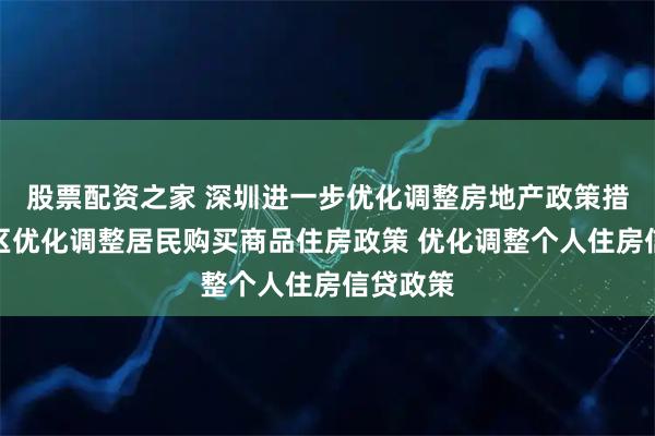 股票配资之家 深圳进一步优化调整房地产政策措施：分区优化调整居民购买商品住房政策 优化调整个人住房信贷政策